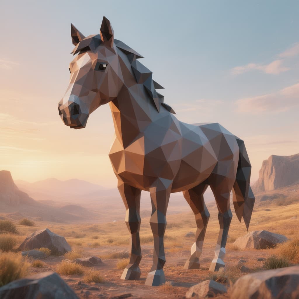 AI generated: low-poly horse