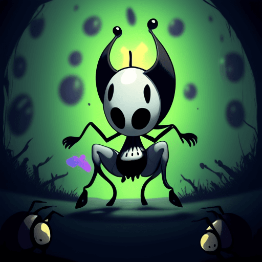 AI generated: hollow knight twerking in the acid level with a bug 
