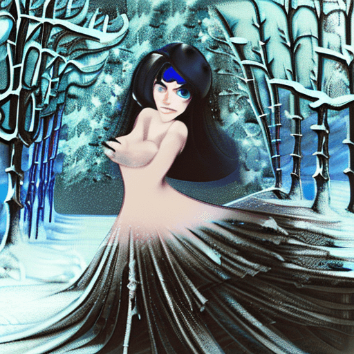 AI generated: ((nsfw)), (front view), (eye level), (pale, blue eyes, (black hair), (breathtaking), whimsical, allu...