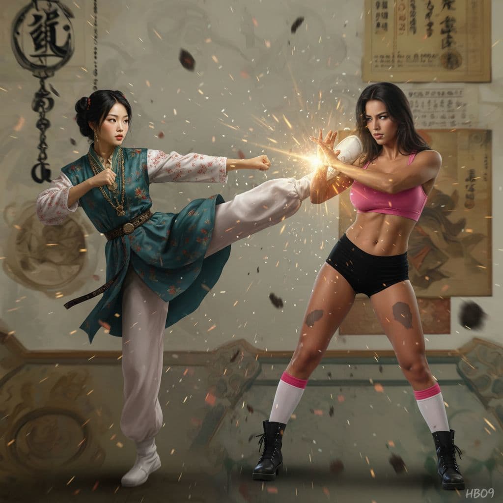 AI generated: Fight.
Insert a very small watermark “HB09” at the bottom of the photo.