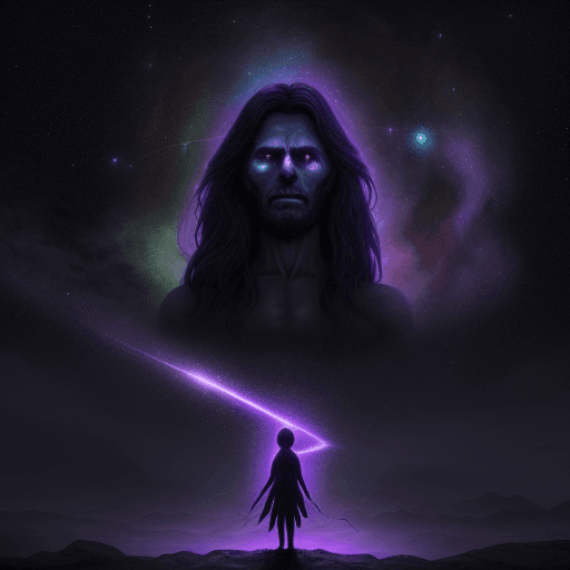 AI generated: Genera un banner para redes sociales con una ilustracion que representa al dios oscuro del universo ...