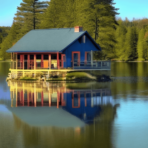 AI generated: A beautiful lake side panthouse