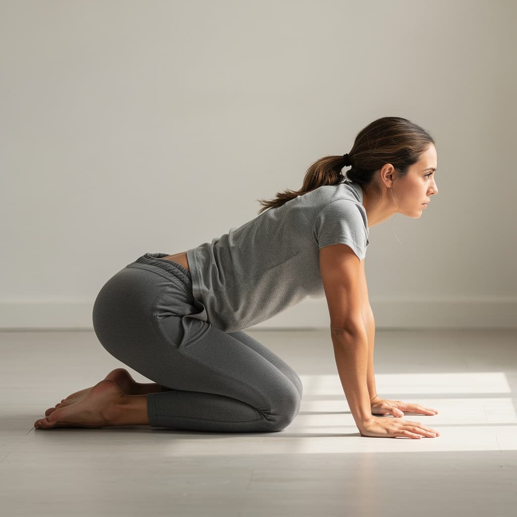 AI generated: change her position to doggy style position from side view