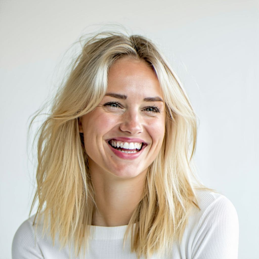 AI generated: blonde hair, smiling