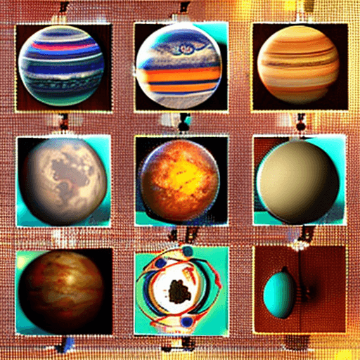 Stable Diffusion prompt: 9 Planets