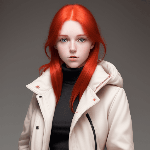 AI generated: High resolution photography of a 18 year old white skin red hair women, her bossom are out from her ...