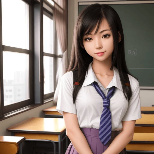 AI generated: Sexy asian schoolgirl