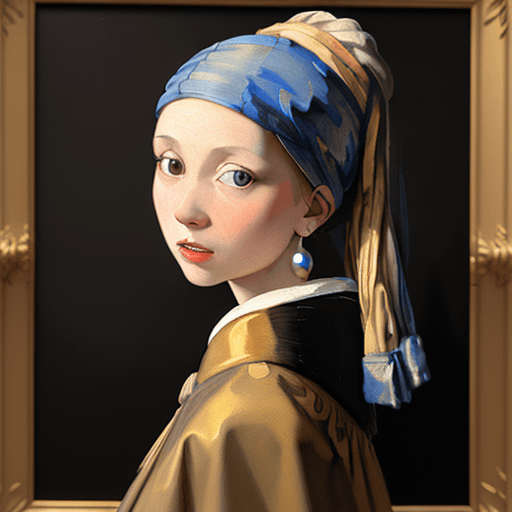 AI generated: a painting of a Girl with a Pearl Earring , inspired by Dutch Golden Age painting--ar 4:5 --stylize ...