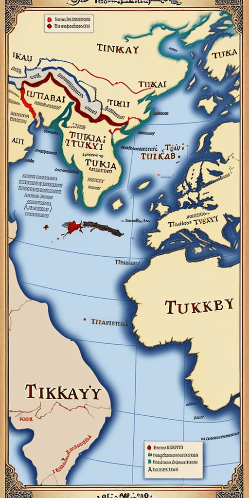 AI generated: world history of Türkiye and turkey's adventure from past to present