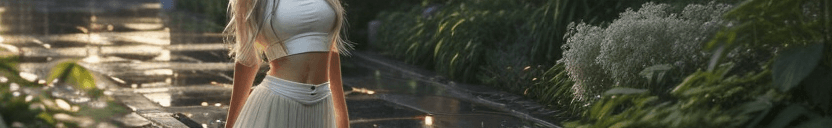AI generated: Abandoned city in a beautiful garden, candles, rain, water pound, wide shot , a portrait image full ...