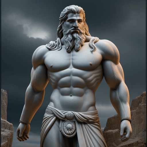 AI generated: zeus the god of thunder, realistic body, high detailed body, HDR, 8K