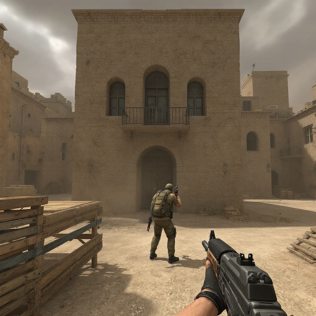 AI generated: counter strike 2 dust 2 map



