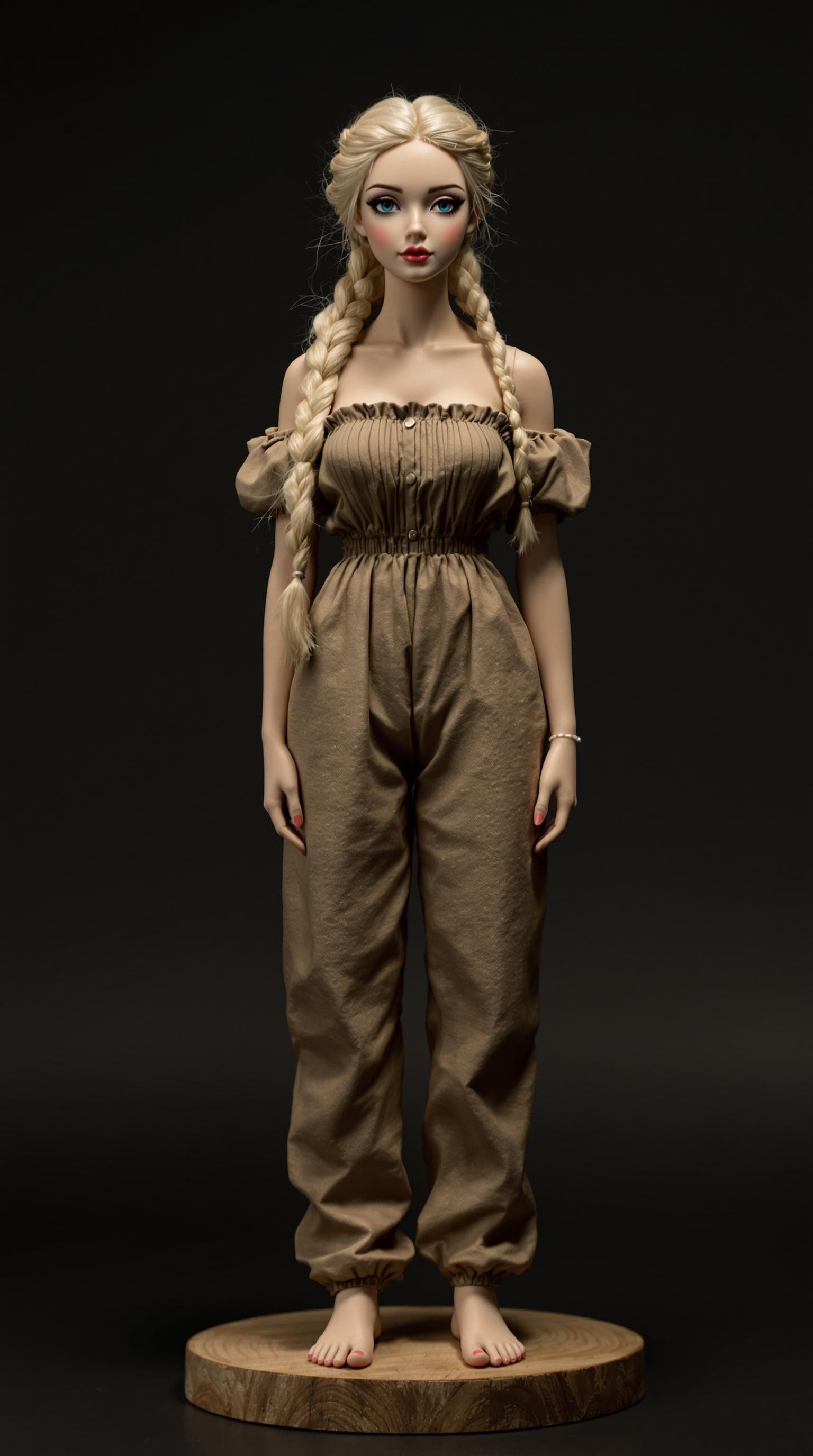 AI generated: professional photo of the most beautiful porcelain girl figurine, (age 16), (highly detailed), weari...