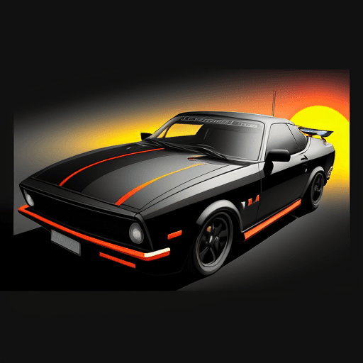 AI generated: graphic design t-shirt, flat design ,  car, Miami street, colorful hues, highly detailed clean, vect...