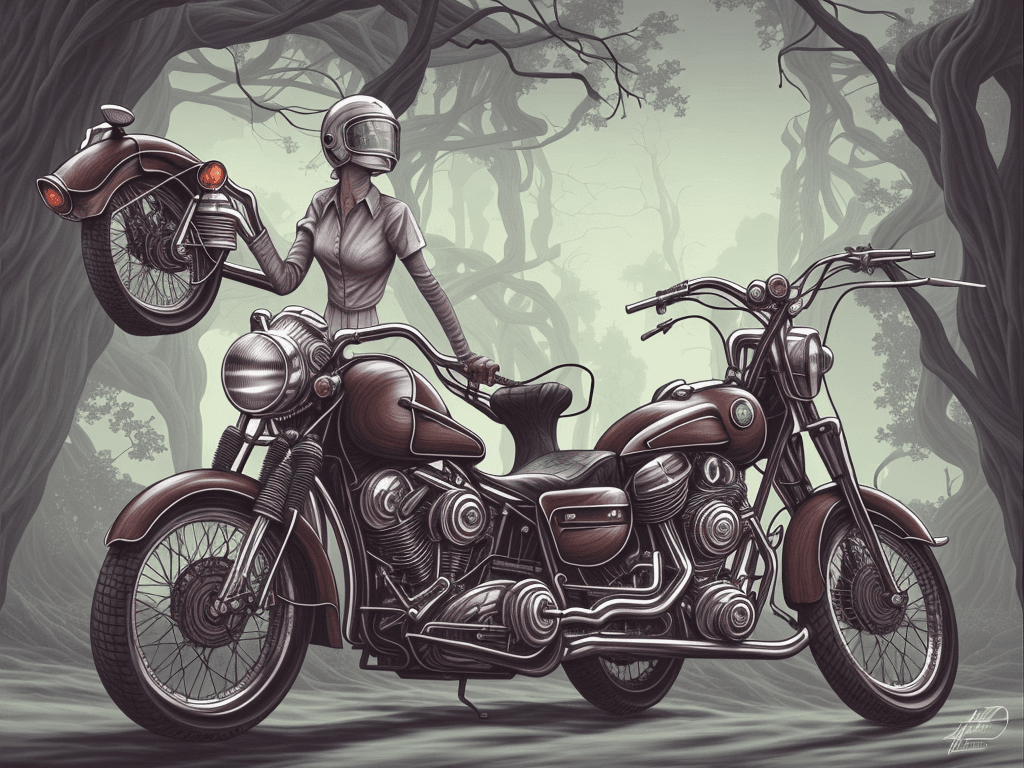 AI generated: Retro style illustration of a motorcycle, vintage style, vector illustration, realistic details, by ...