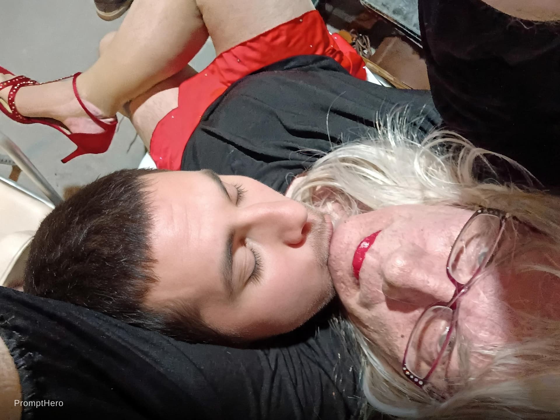 AI generated: Kissing a guy 