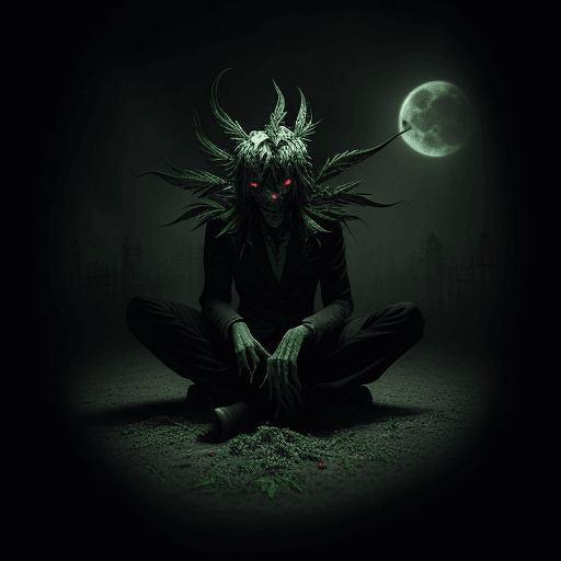 AI generated: imagine weed addiction as dark creature