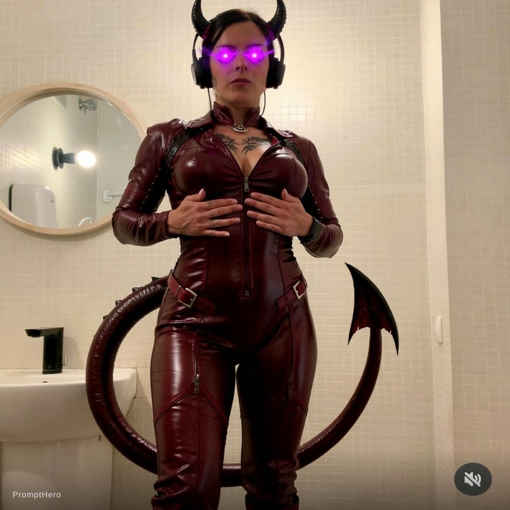 AI generated: A beautiful nude Succubus with purple eyes