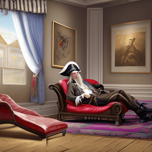 AI generated: Hyperrealistic photo,foreground, an old wizened pirate in a traditional buccaneers clothing with hat...