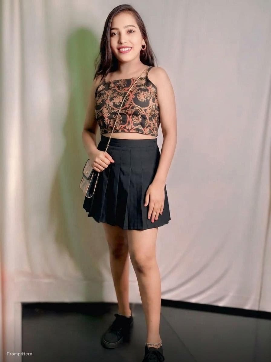 AI generated: mini-skirt outfit
