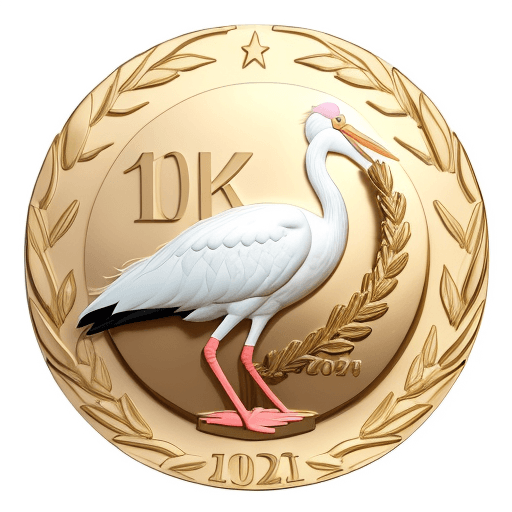 AI generated: Create an image of a medal that will be given to a newborn child in the city of Kharkov.  one side o...
