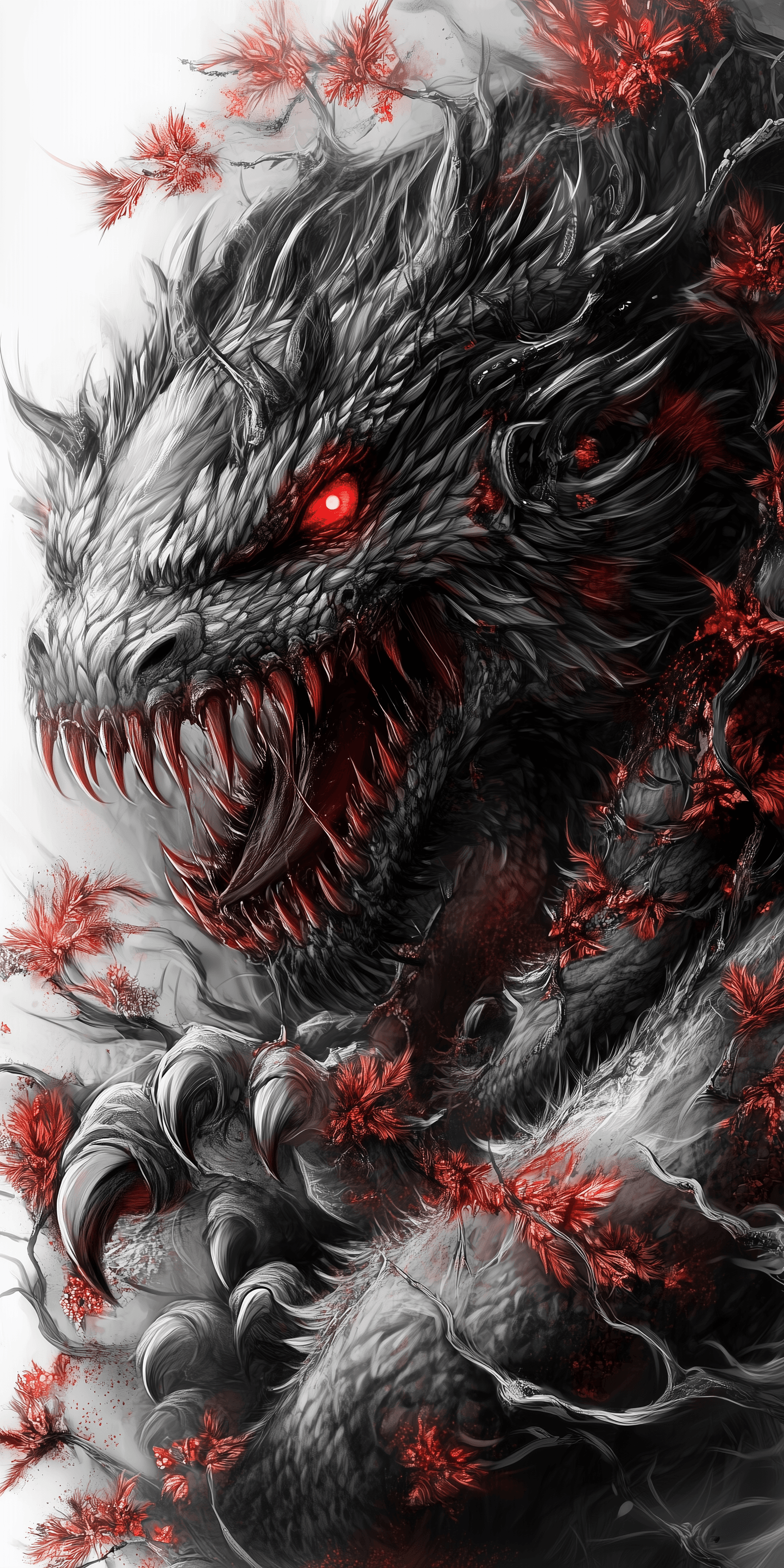 AI generated: An Ultra High Quality Illustration of an Ash Monster With Red Eyes --ar 1:2 --style raw --stylize 15...