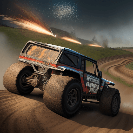 AI generated: A highly photorealistic image of a off road race track, complete with precise replicas of the world’...