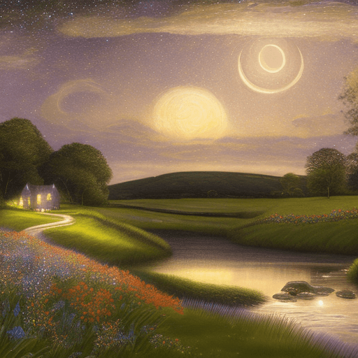 AI generated: High resolution, phot realistic, Generate a serene and enchanting nighttime scene of the British cou...