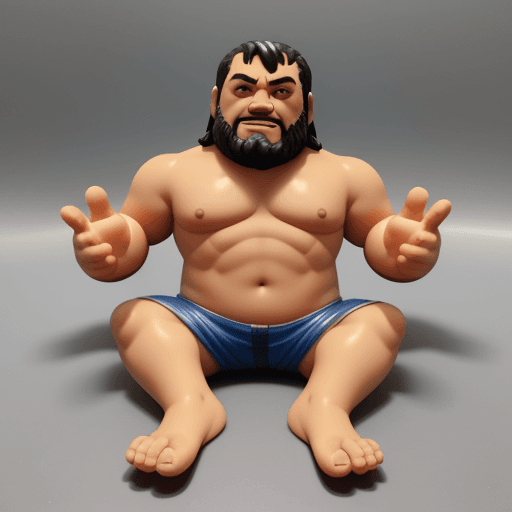 AI generated: gigant, funko pop, barefoot
