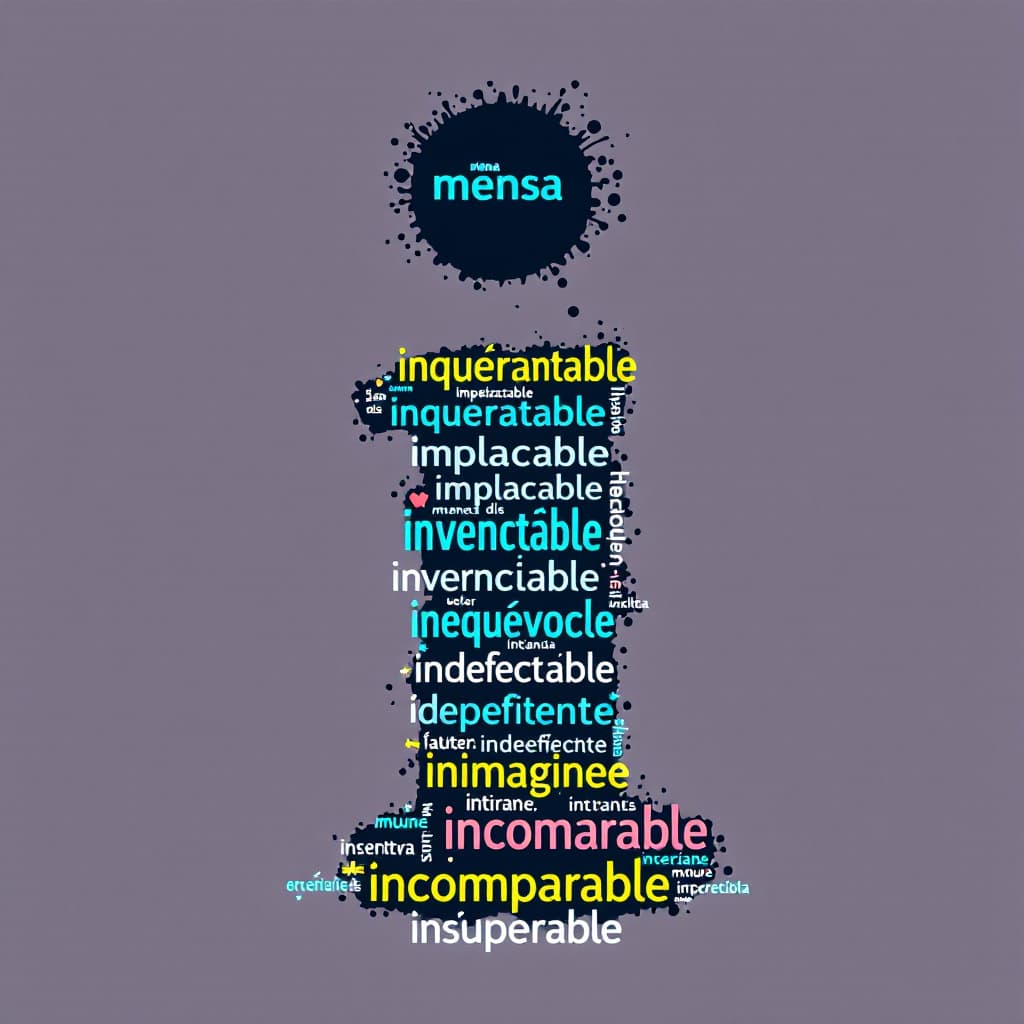 AI generated: letter i from the incredibles movie, composed of the following words in Spanish inmensa, inquebranta...