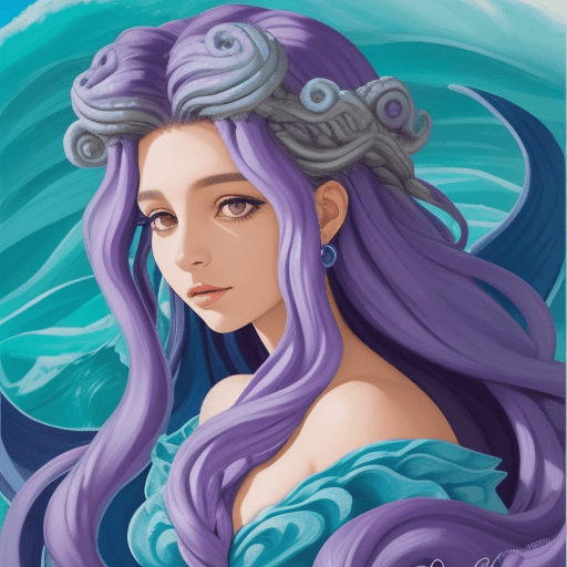AI generated: una medusa violeta y azul en el fondo del mar

