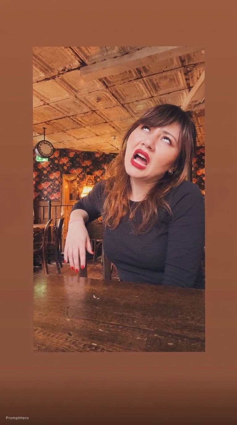 AI generated: open mouth, rolling eyes, leaning back