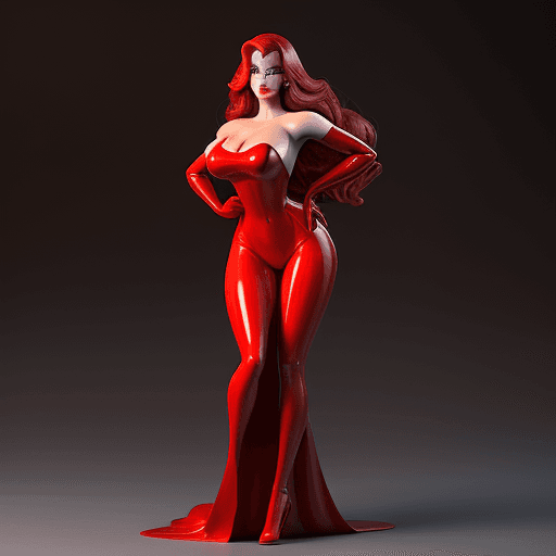 AI generated: Jessica Rabbit beautiful charismatic girl, athletic body, gorgeous figure, interesting shapes, full ...