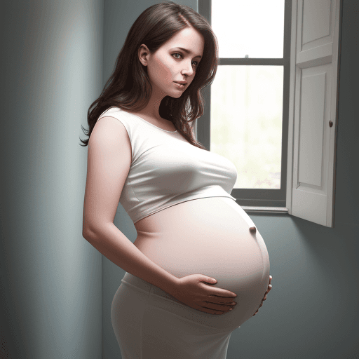 AI generated: Pregnant woman in the through of birth