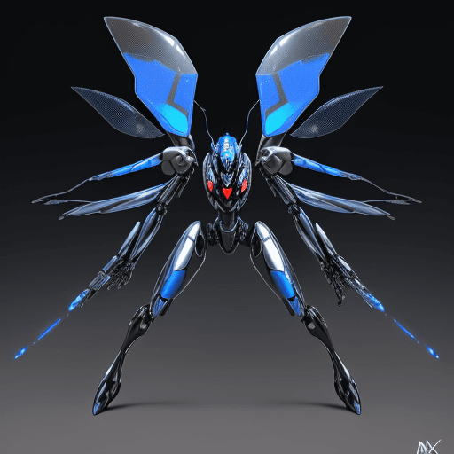 AI generated: the army, max epic, blue ant army with silver armor invasion the planet, gun fire each other with re...