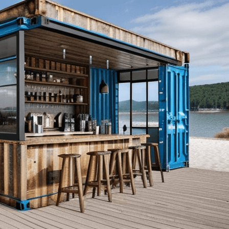 AI generated: "Generate a detailed and realistic description for a beachside coffee bar and restaurant situated wi...