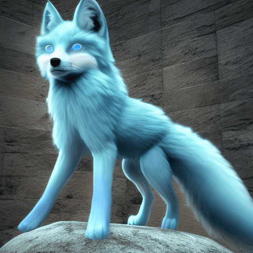 AI generated: beautiful ghostly blue spirit fox, 8K, Unreal Engine, Octane Render --test --creative --ar 2:3 --upb...