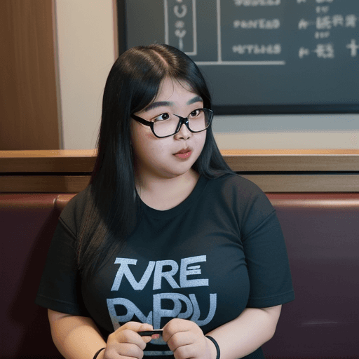 AI generated: Two Asians face forward. A 40-year-old father and a 15-year-old girl were sitting very close to each...