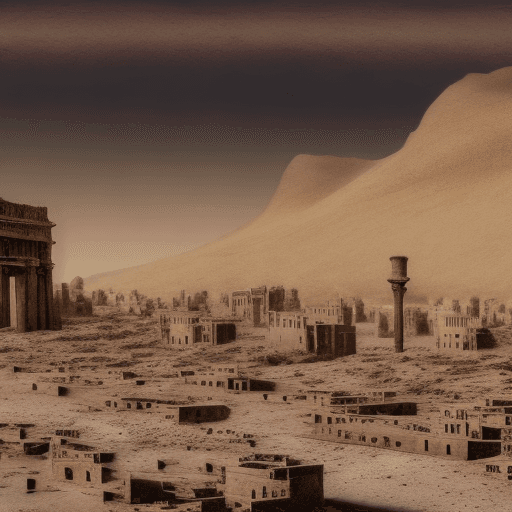 AI generated: Deep within an endless desert lies a city lost to time and memory, where no sunlight reaches and the...