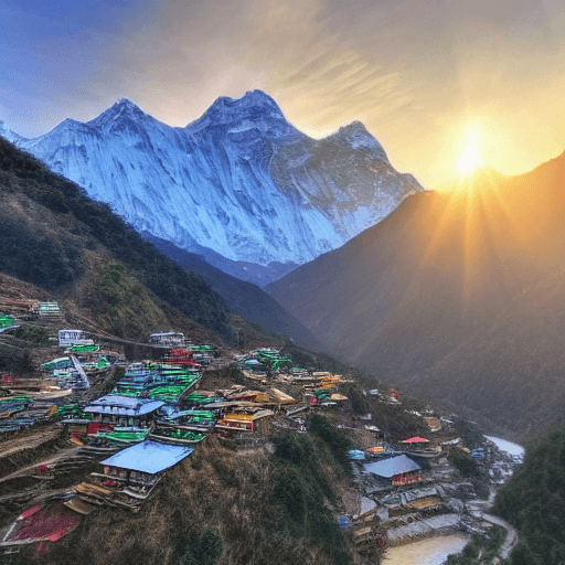 AI generated: Indulge in the magic of a Himalayan morning with this extra-detailed and hyper-realistic photo. ((Wi...