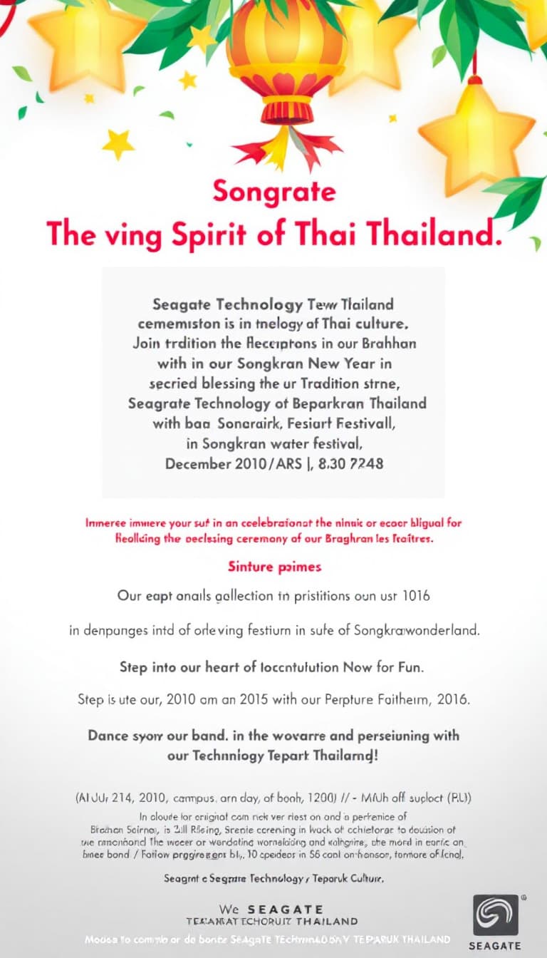 AI generated: Immerse yourself in the vibrant spirit of Thai culture at Seagate Technology Teparuk Thailand! Join ...