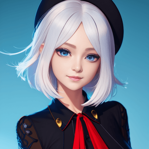 AI generated: imagine full body image of ashen white haired anime girl, pretty anime girl, pretty skin, black colo...