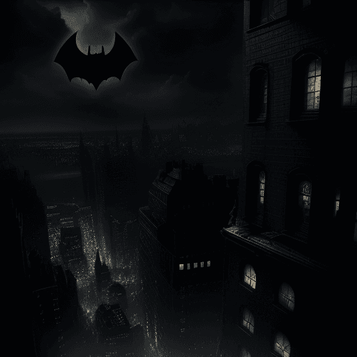AI generated: Batman, Gotham city at night, Christopher Nolan style, drama and lifesaving, in dynamic, atmosphere ...