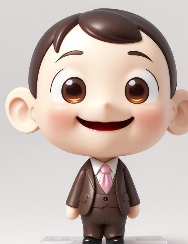 AI generated: ( soft lighting , very detail face ,white background)), 3D model , Nendoroid style, Japanese mascot,...