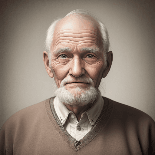 AI generated: photo old man very realistic with text Great Father was born in september
