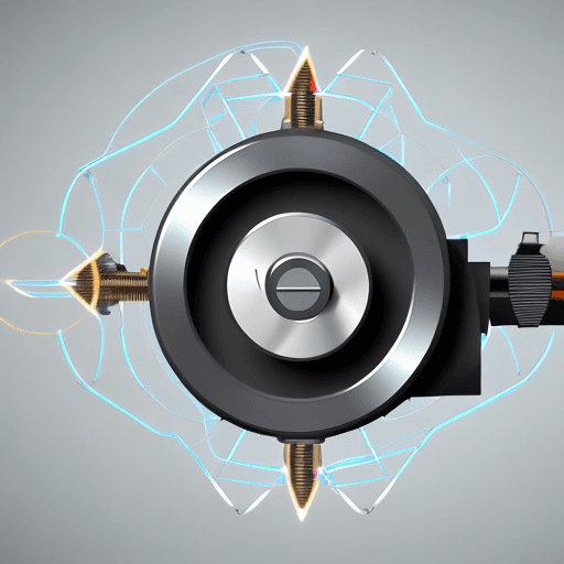 AI generated: An electric motor with a circular arrow indicating speed.