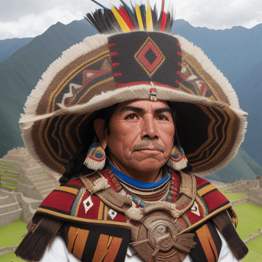 AI generated: eres un historiador de la historia del Perú, quiero que diseñes el encuentro entre el inca Atahualpa...