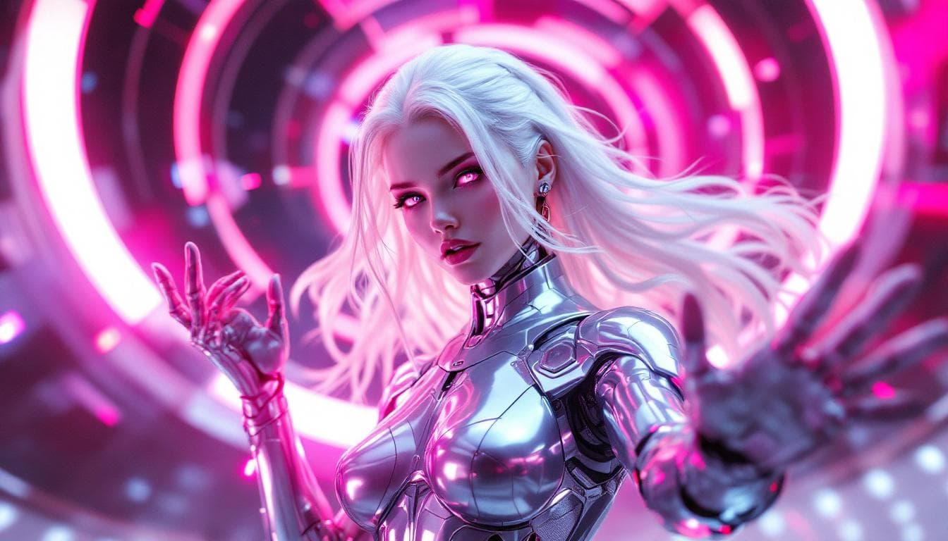 AI generated: a high-resolution image that captures the essence of a dynamic character in a futuristic setting. sh...