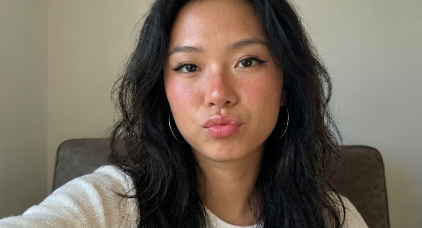AI generated: A very ordinary iPhone selfie, of a plastic surgery customer. Augmentation to F Cup. with no clear s...