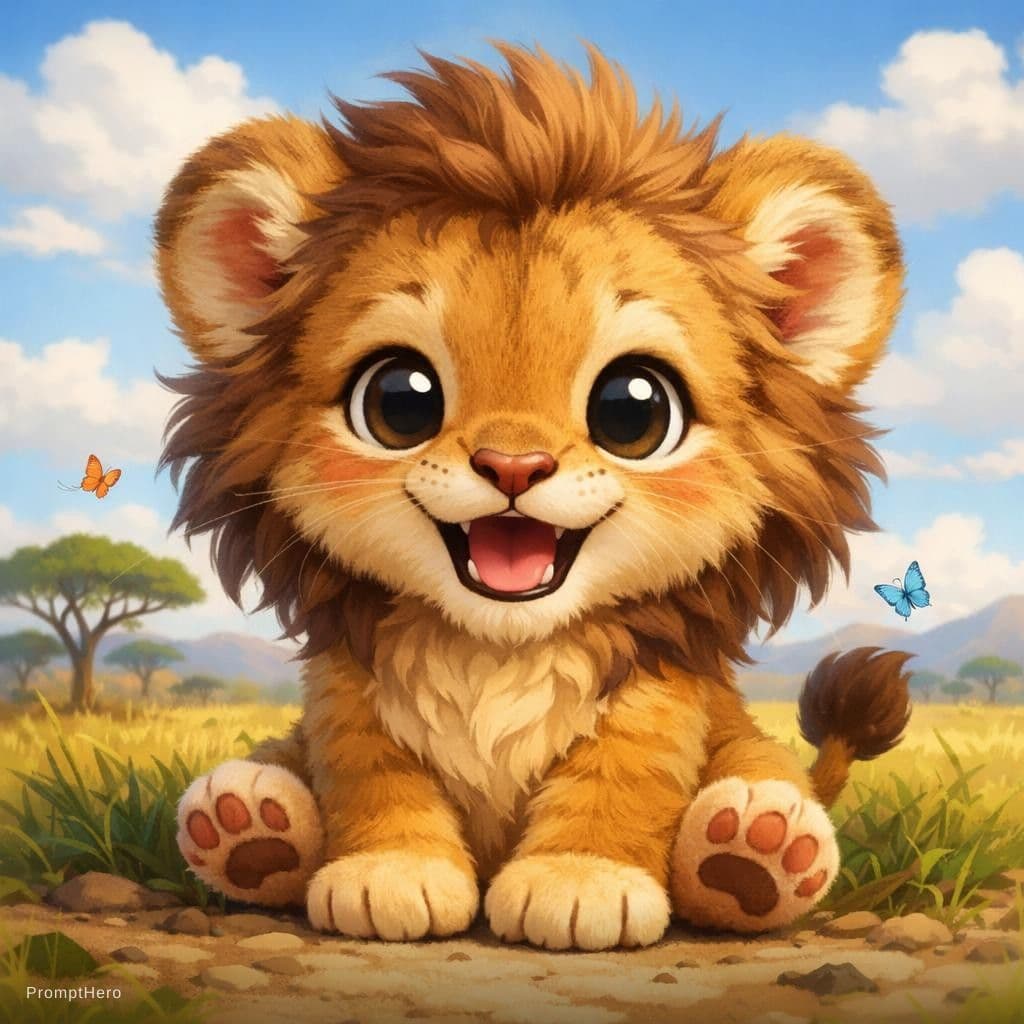 AI generated: cute lion